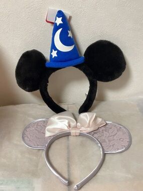 Black Mouse Ear Headband with Blue Sorcerer Hat - Kids Costume Accessory